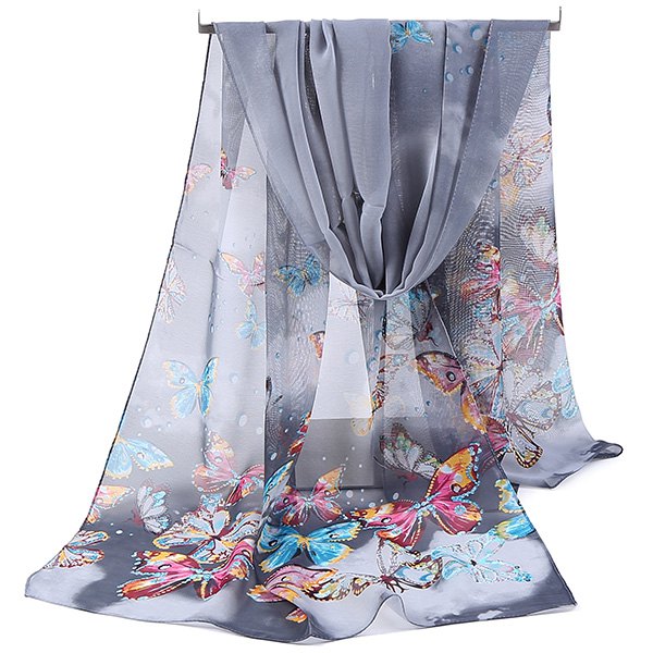 Gray Butterfly Scarf